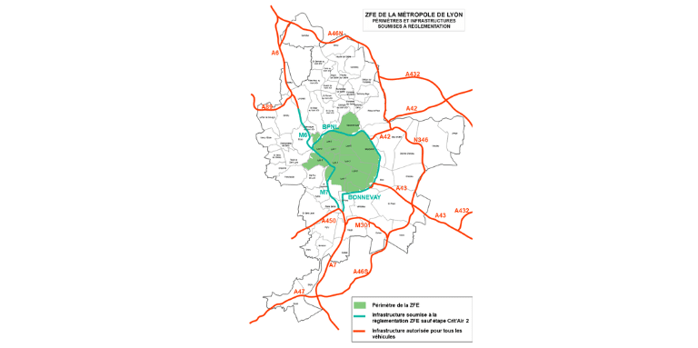 Carte ZFE Grand Lyon